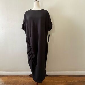 Rachel Roy Plus Size Ruched-Side Asymmetrical Dress Size 24W Black New
